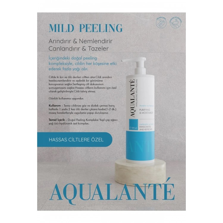 Aqualanté Mild Peeling 400 Ml Hyaluronik Acid Moleküllü - Pürüzsüz Görünüm Hassas Ciltlere Özel